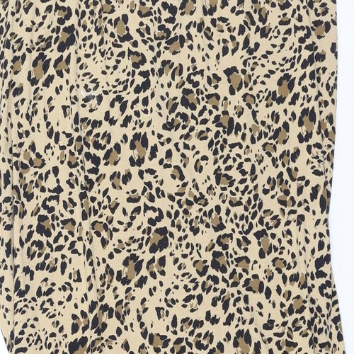 Marks and Spencer Womens Brown Animal Print Viscose Tank Dress  Size 8  Round Neck