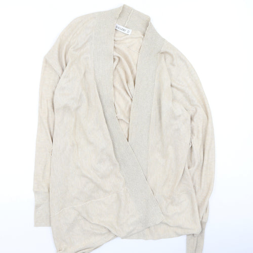 Gallery Womens Gold V-Neck  Polyester Cardigan Jumper Size M
