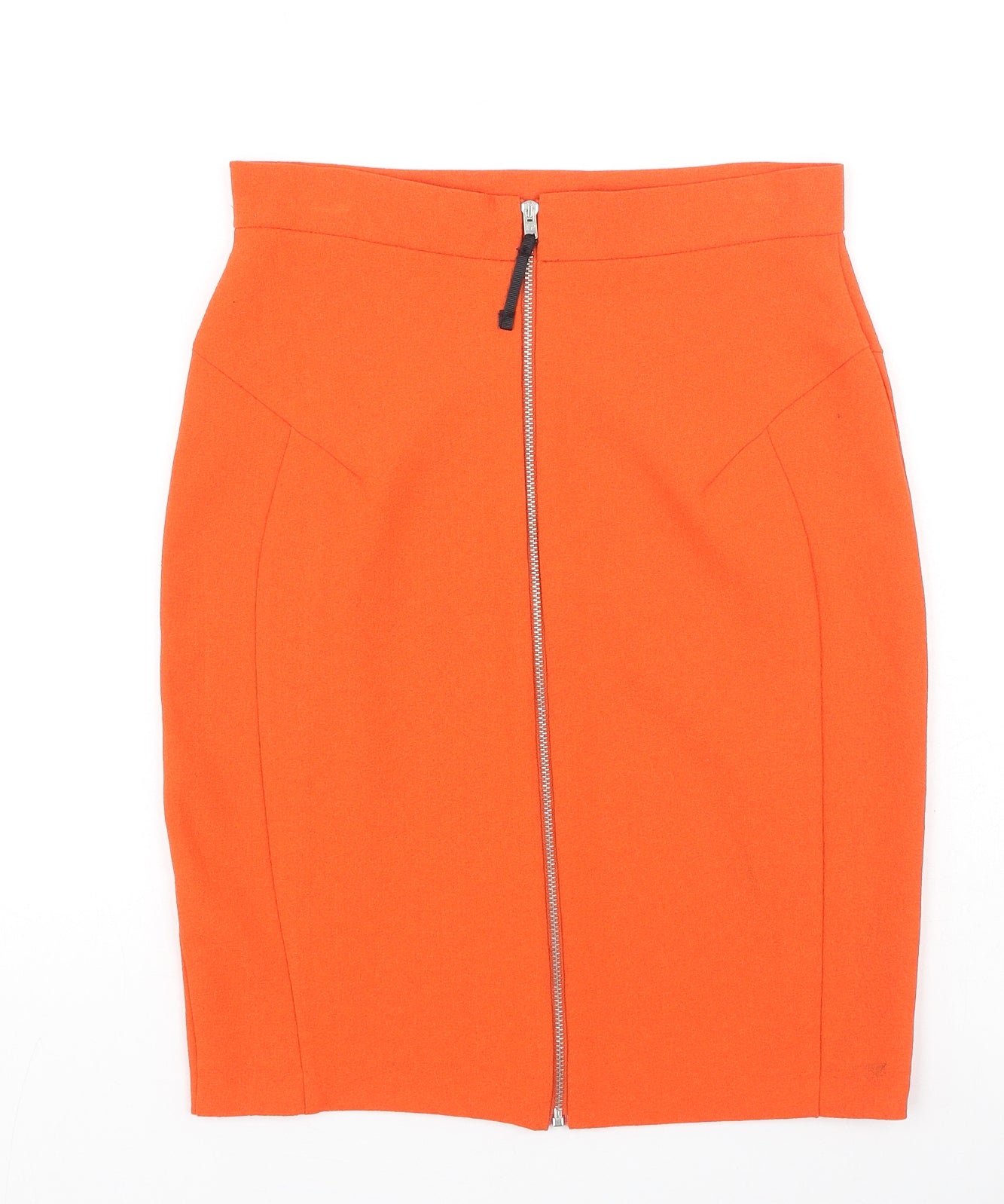 Topshop Womens Orange  Viscose Mini Skirt Size 8