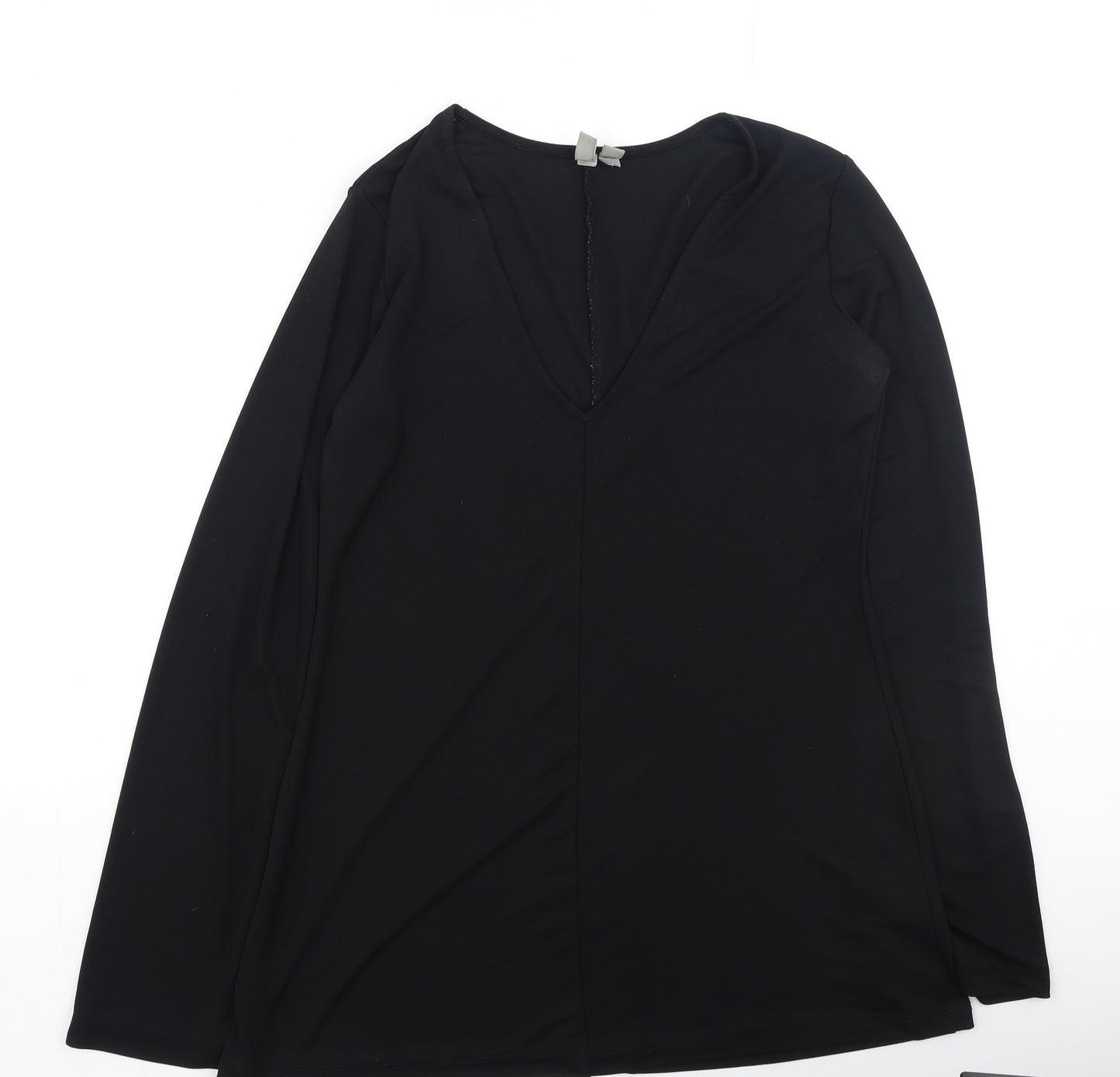 ASOS Womens Black  Polyester Basic Blouse Size 12 V-Neck