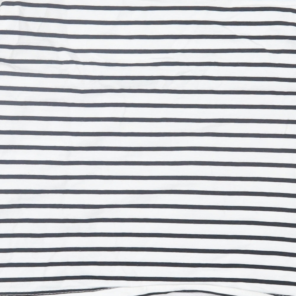 Dunnes Stores Girls White Striped Cotton Basic Casual Size 8 Years Crew Neck Pullover