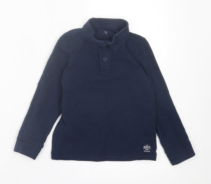 Star Boys Blue  Cotton Basic Polo Size 6 Years Collared Button