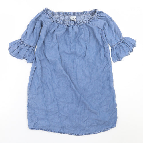 New Look Womens Blue  Lyocell A-Line  Size 6  Off the Shoulder Pullover