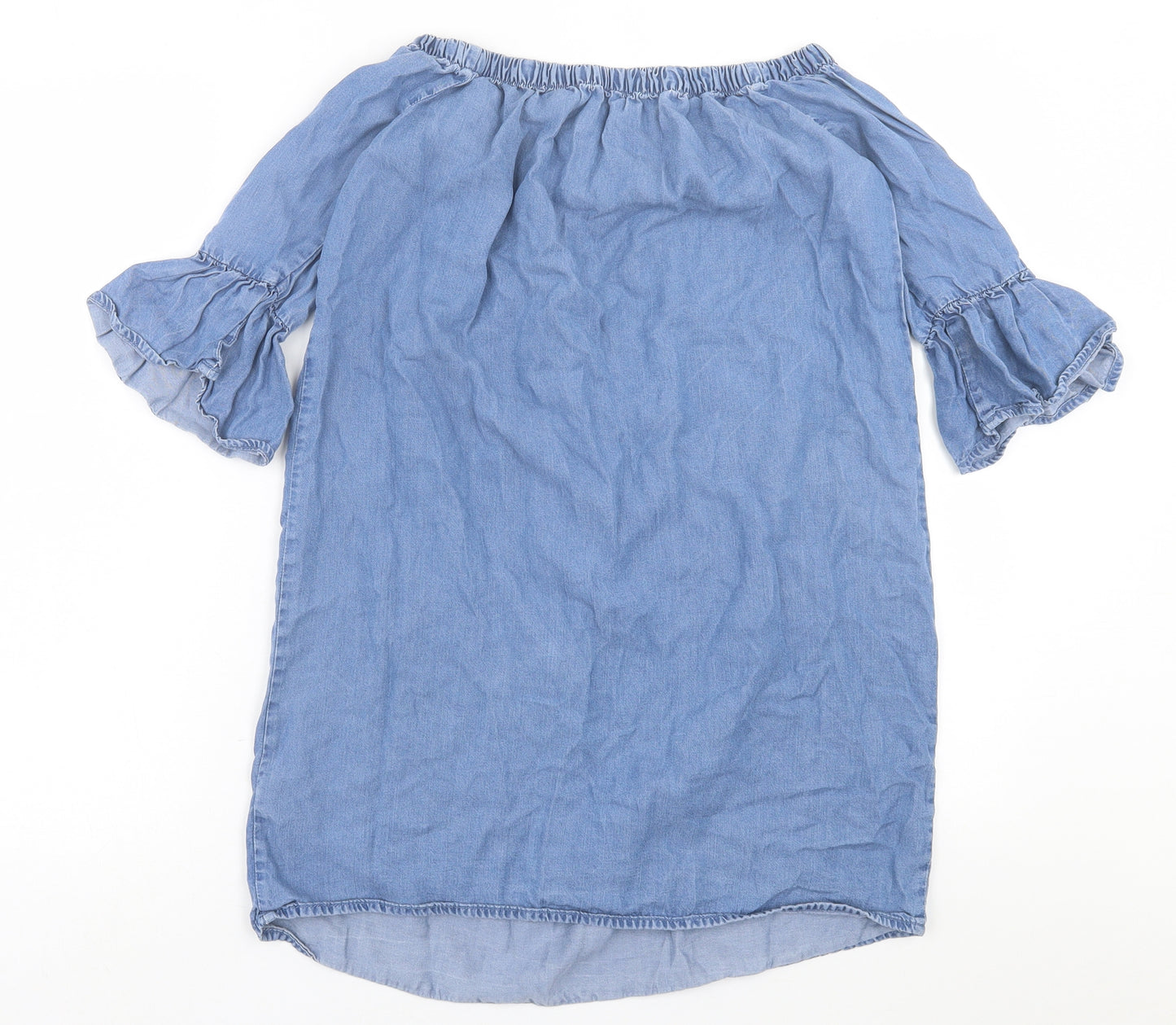 New Look Womens Blue  Lyocell A-Line  Size 6  Off the Shoulder Pullover