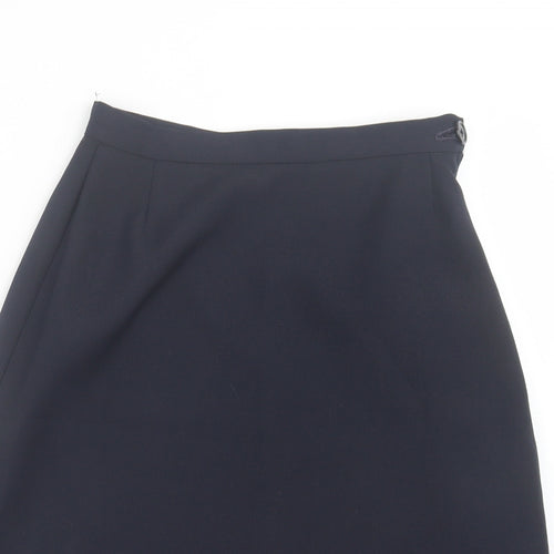 Preworn Womens Blue  Polyester A-Line Skirt Size 12   Button
