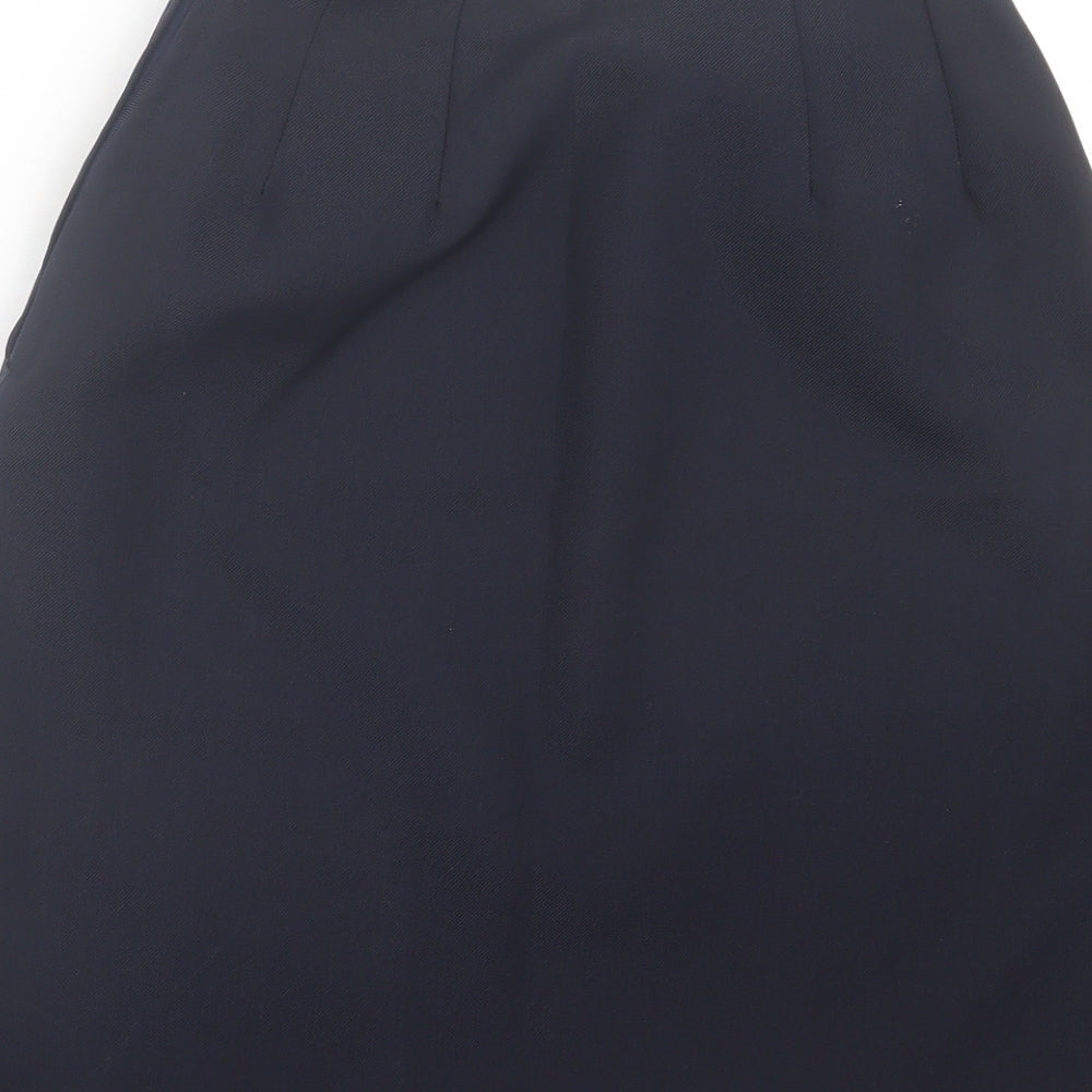 Preworn Womens Blue  Polyester A-Line Skirt Size 12   Button