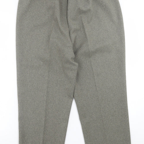 BM Womens Black Plaid Polyester Trousers  Size 16 L24 in Regular Button