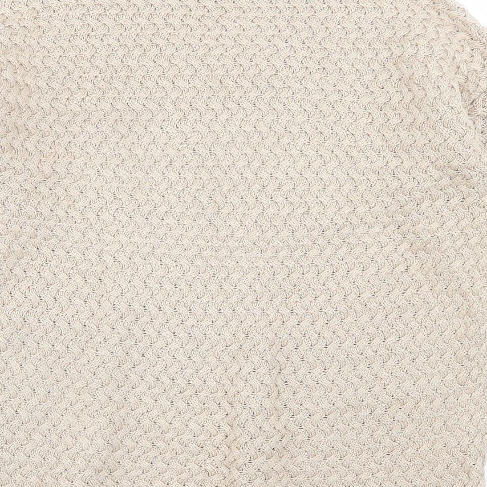 Dunnes Stores Womens Beige High Neck  Acrylic Pullover Jumper Size M