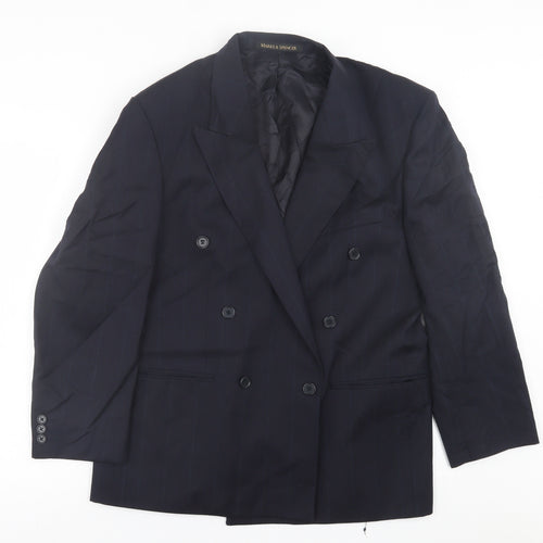 Marks and Spencer Mens Blue  Wool Jacket Suit Jacket Size 40