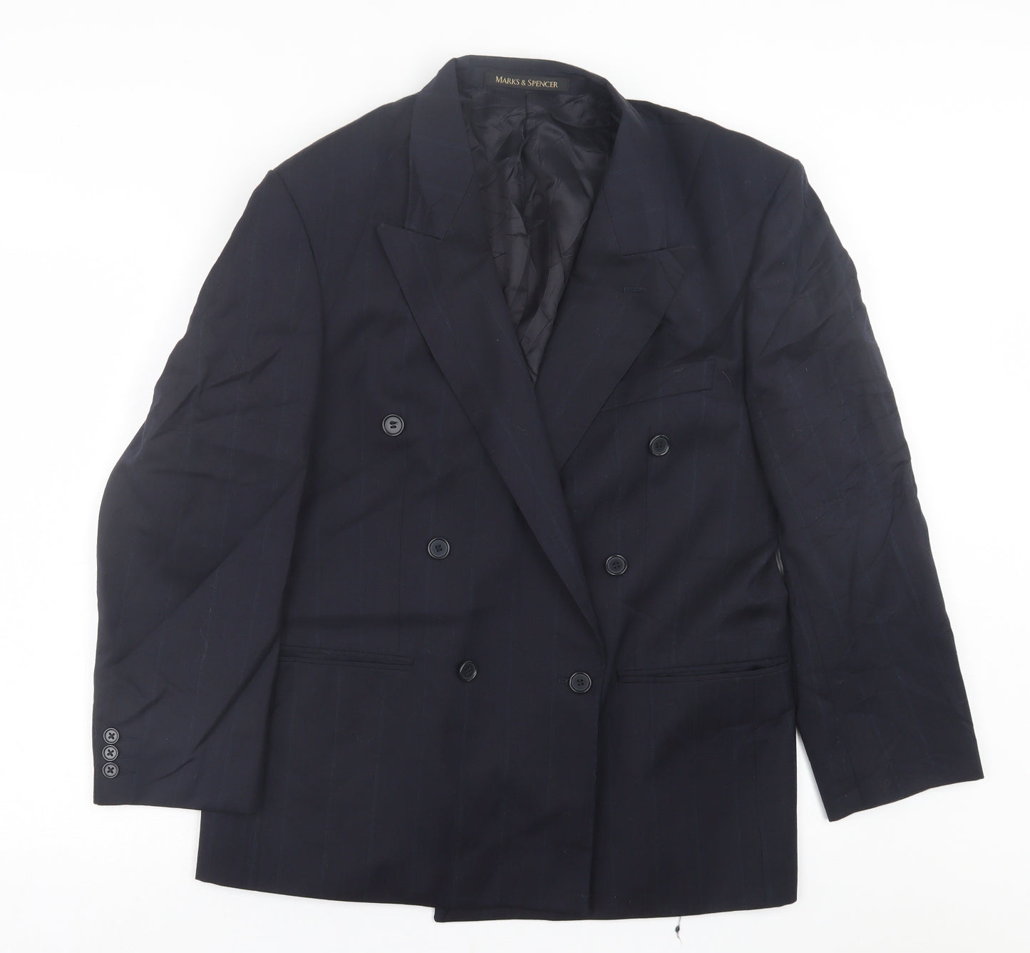 Marks and Spencer Mens Blue  Wool Jacket Suit Jacket Size 40