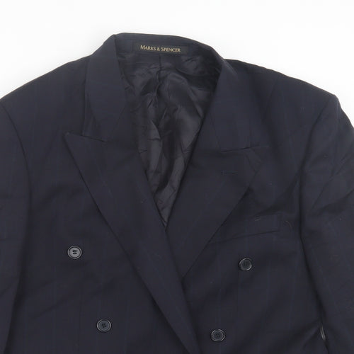 Marks and Spencer Mens Blue  Wool Jacket Suit Jacket Size 40