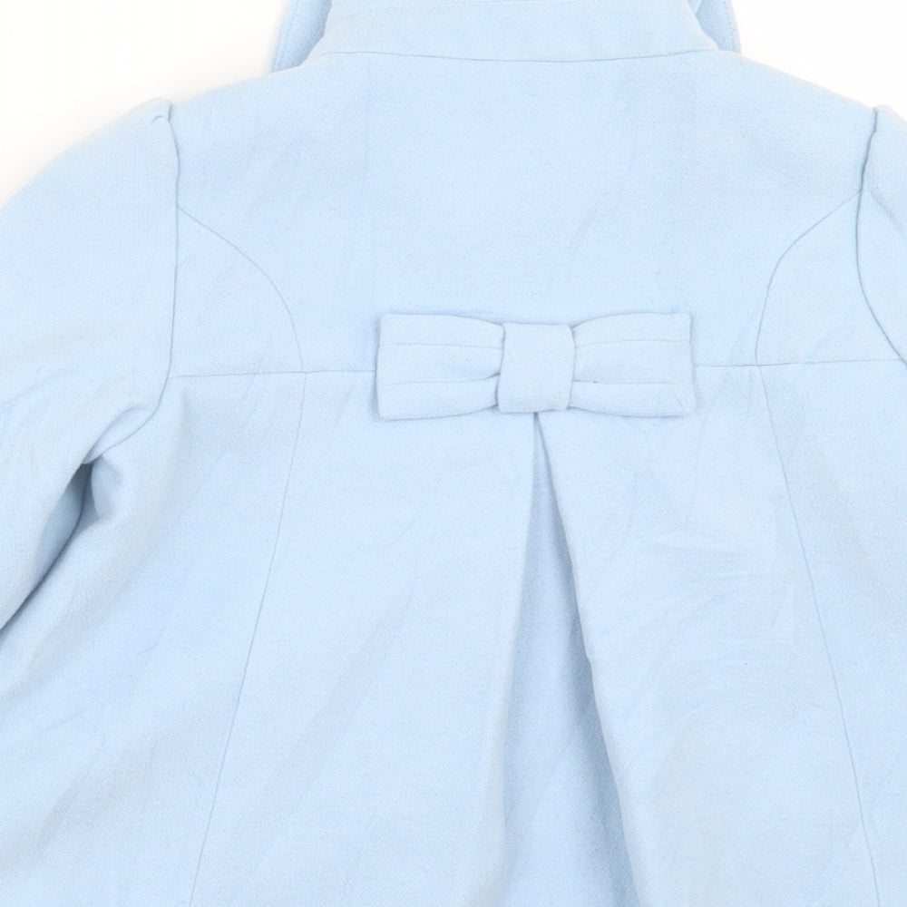 NEXT Girls Blue   Overcoat Coat Size 2-3 Years  Button