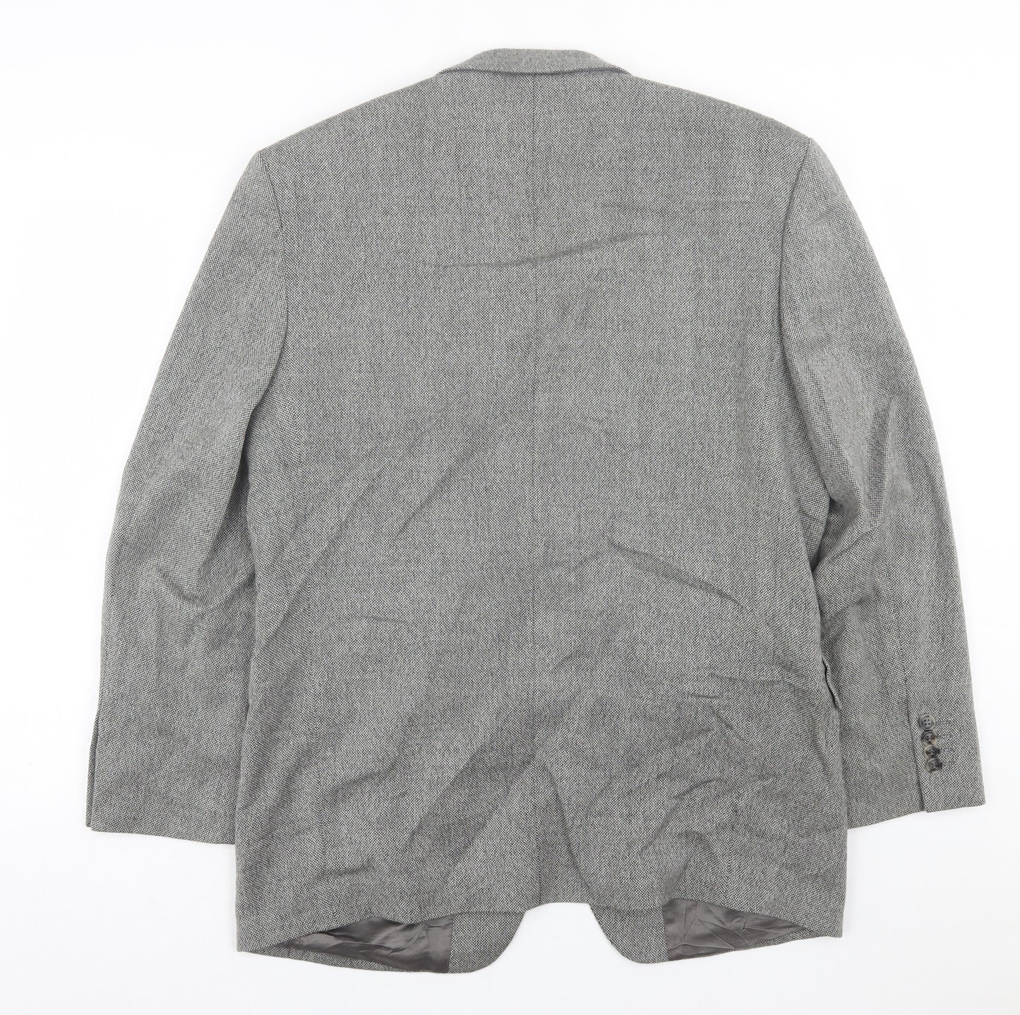 ROY ROBSON Mens Grey Plaid Wool Jacket Suit Jacket Size 42