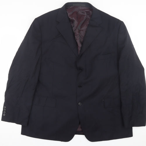 Marks and Spencer Mens Blue  Wool  Suit Jacket Size 48