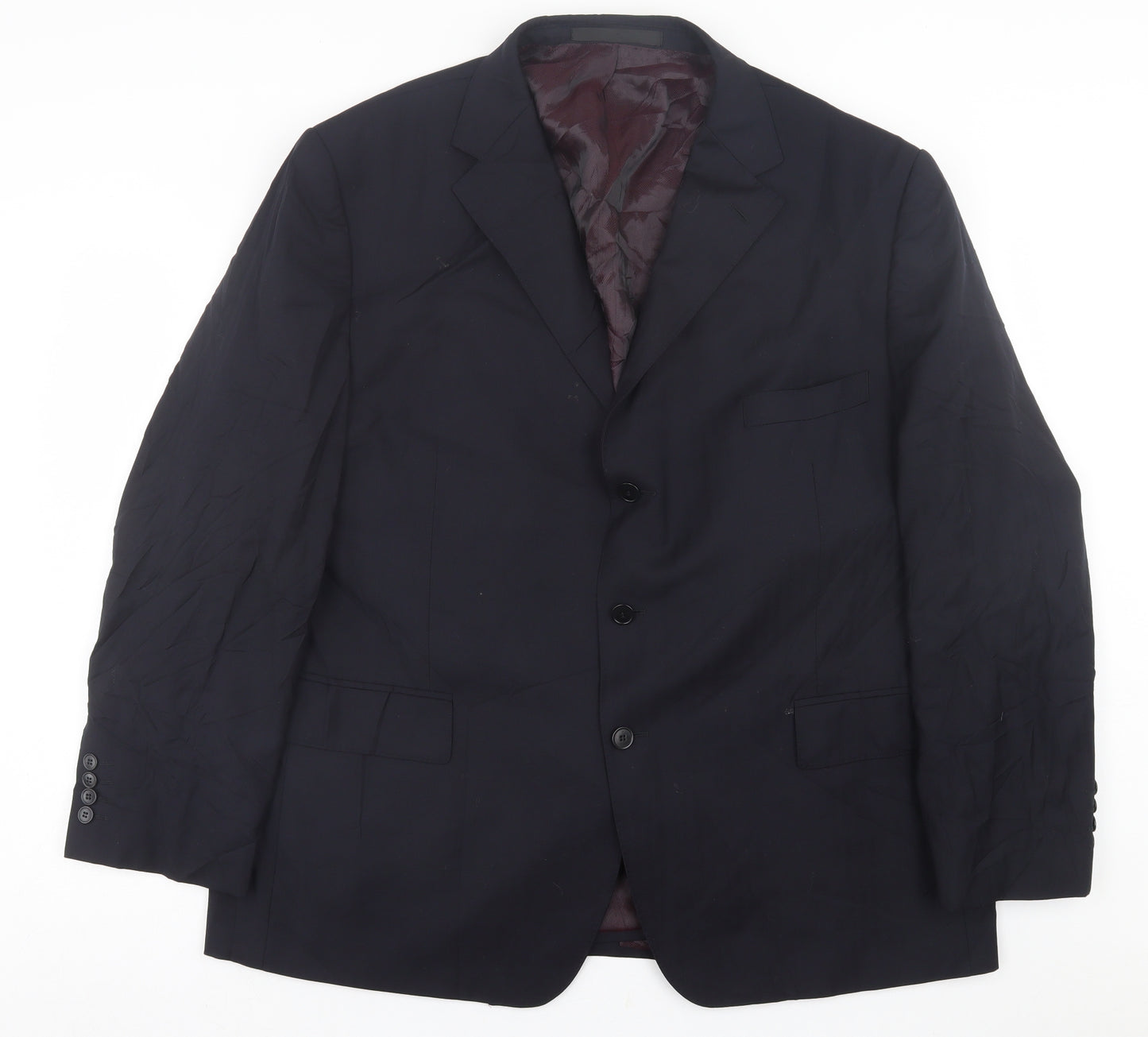 Marks and Spencer Mens Blue  Wool  Suit Jacket Size 48