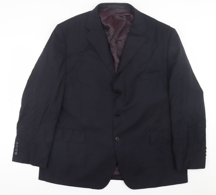 Marks and Spencer Mens Blue  Wool  Suit Jacket Size 48