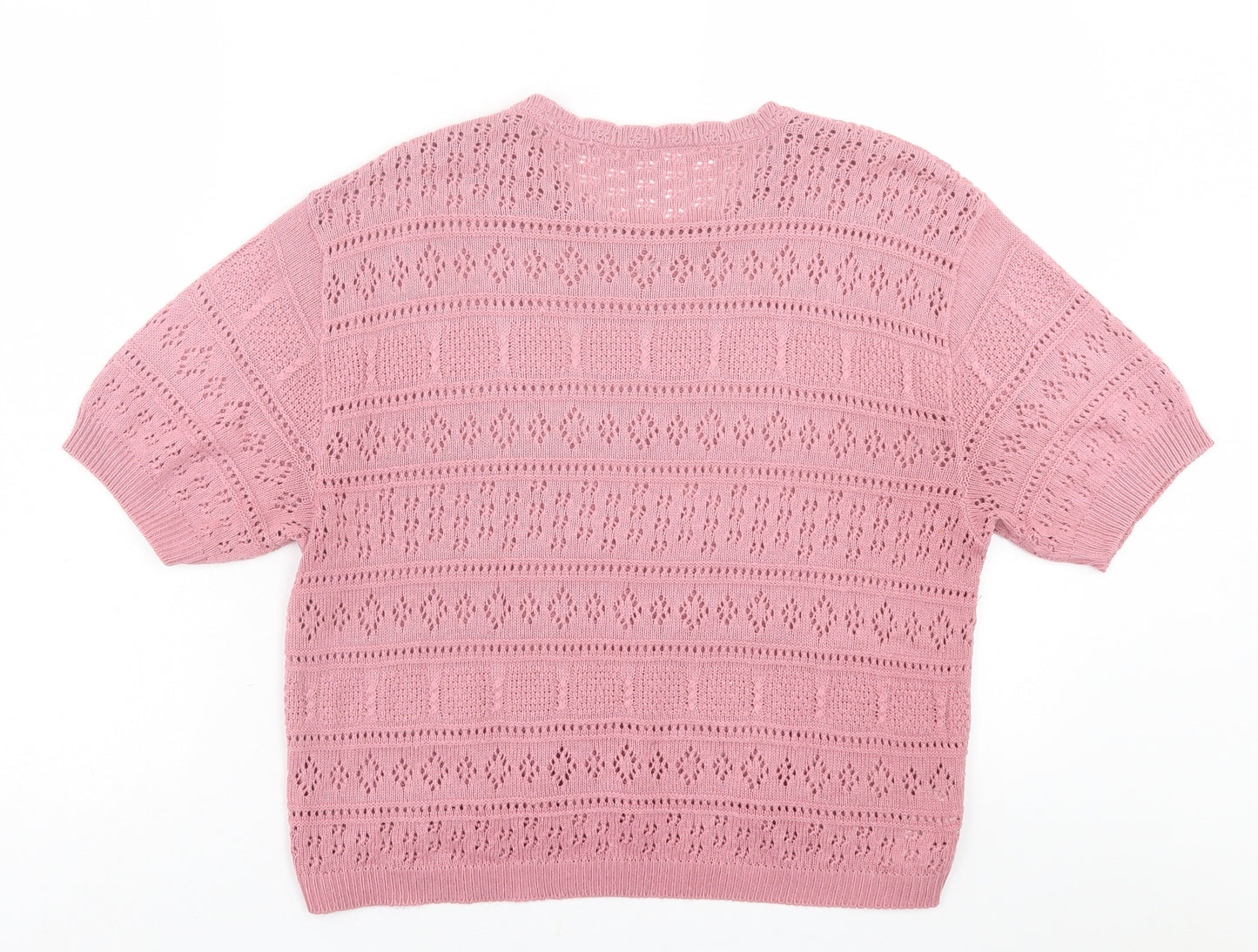 St.Micheal Womens Pink  Acrylic Basic T-Shirt Size 12 Crew Neck