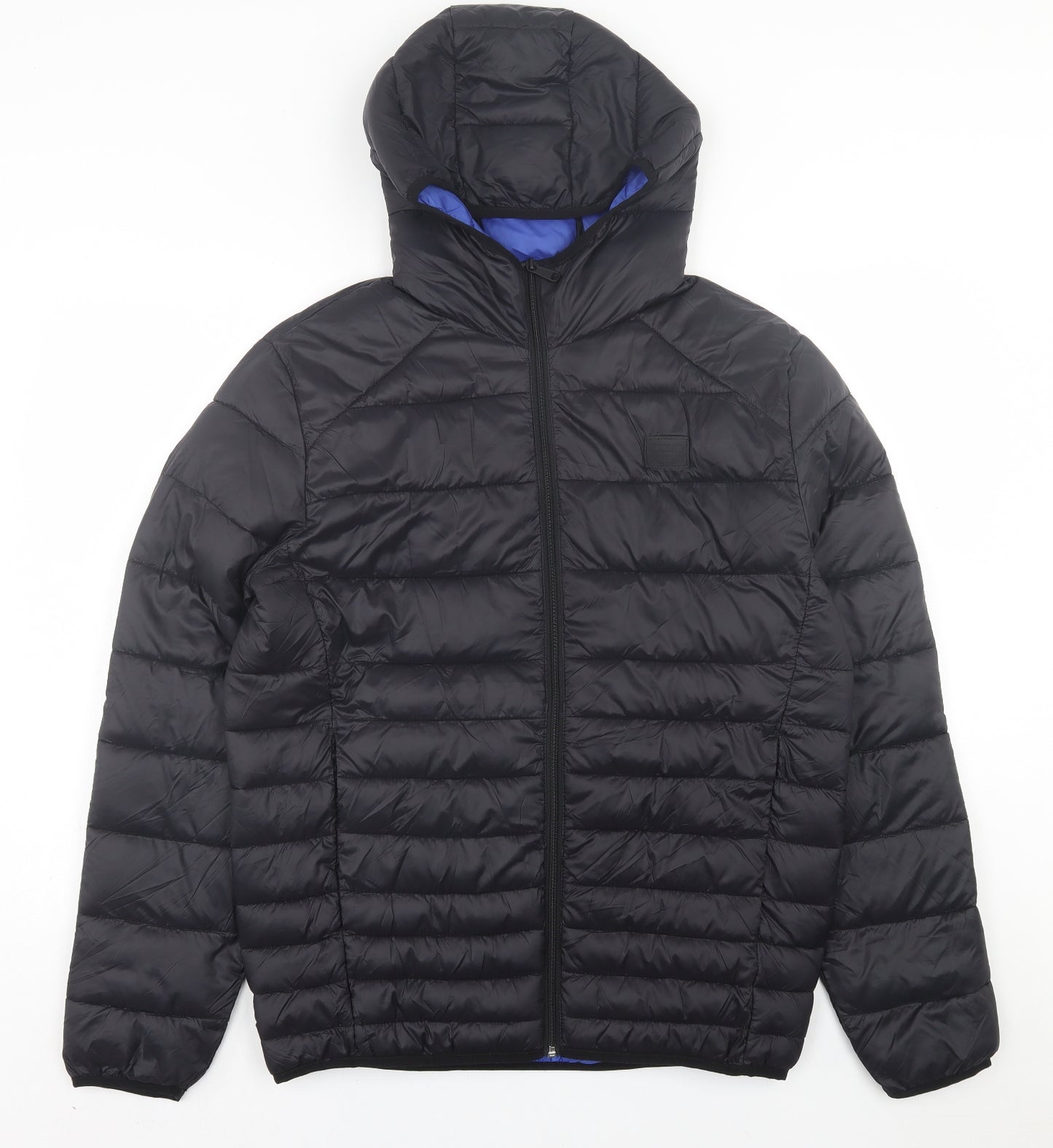 JACK & JONES Mens Black   Puffer Jacket Jacket Size L  Zip