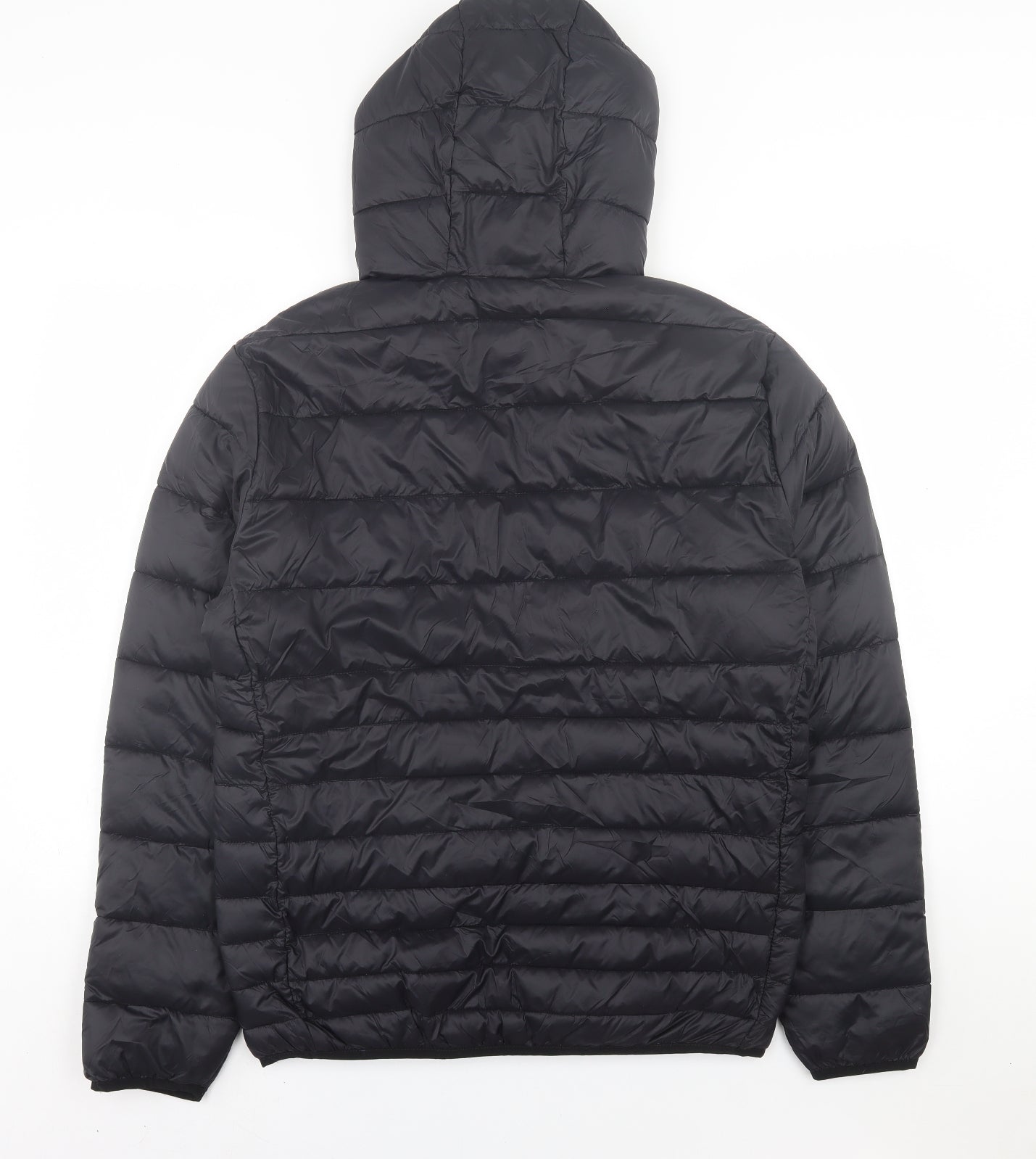 JACK & JONES Mens Black   Puffer Jacket Jacket Size L  Zip