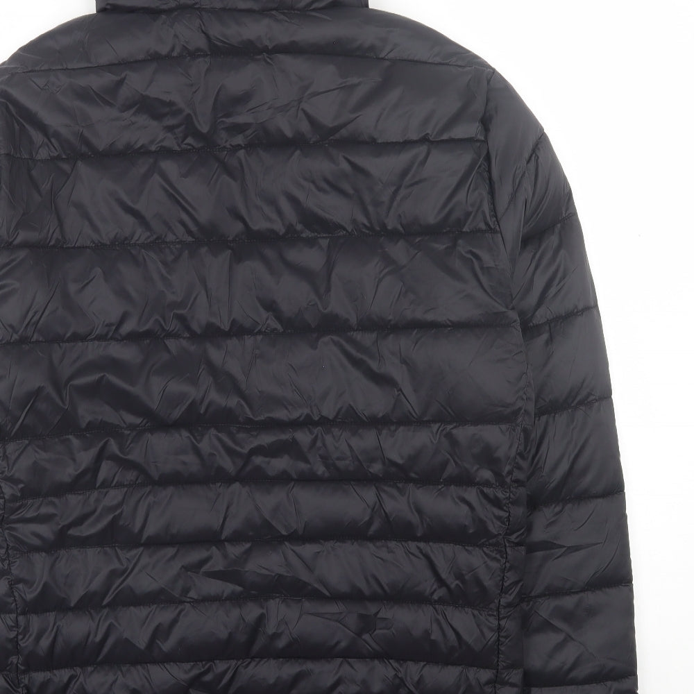 JACK & JONES Mens Black   Puffer Jacket Jacket Size L  Zip