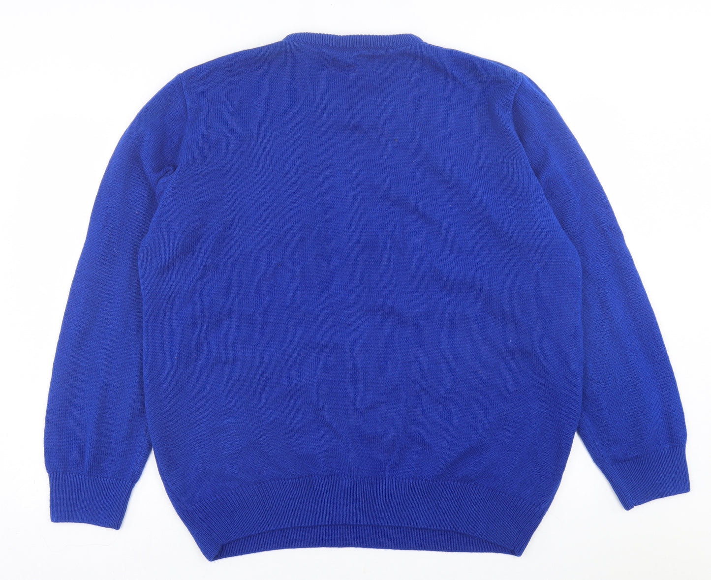 Easy Mens Blue Crew Neck  Acrylic Pullover Jumper Size XL   - christmas jumper