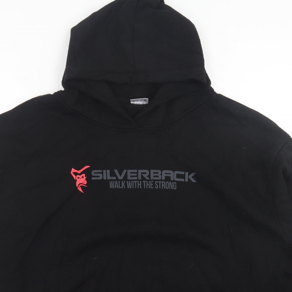 Silverback Mens Black  Cotton Pullover Hoodie Size 4XL