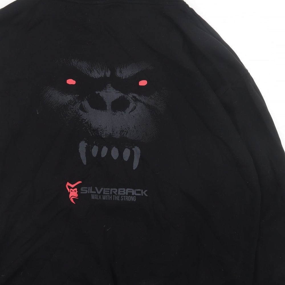 Silverback Mens Black  Cotton Pullover Hoodie Size 4XL