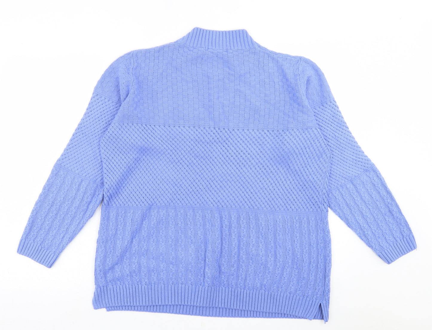 EWM Womens Purple High Neck  Acrylic Pullover Jumper Size L