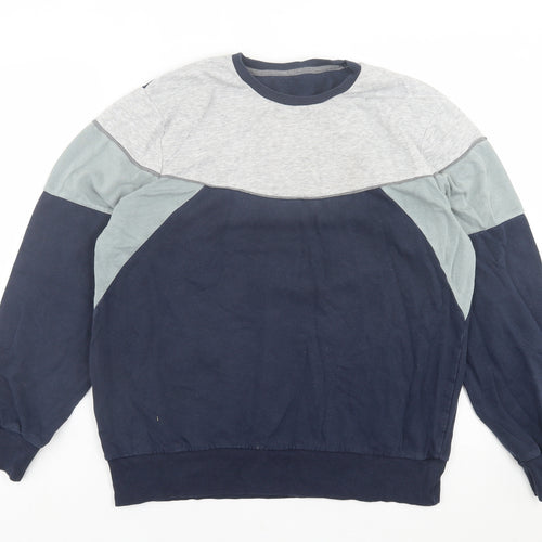George Mens Blue  Cotton Pullover Sweatshirt Size M