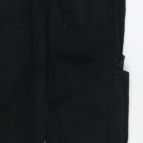 Primark Mens Black  Cotton Cargo Trousers Size 36 in L30 in Regular Button