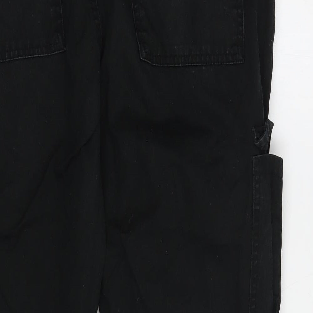 Primark Mens Black  Cotton Cargo Trousers Size 36 in L30 in Regular Button