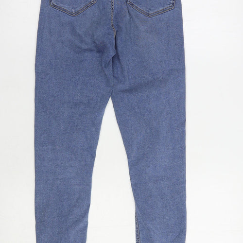 Topshop Womens Blue  Cotton Skinny Jeans Size 25 in L30 in Regular Button