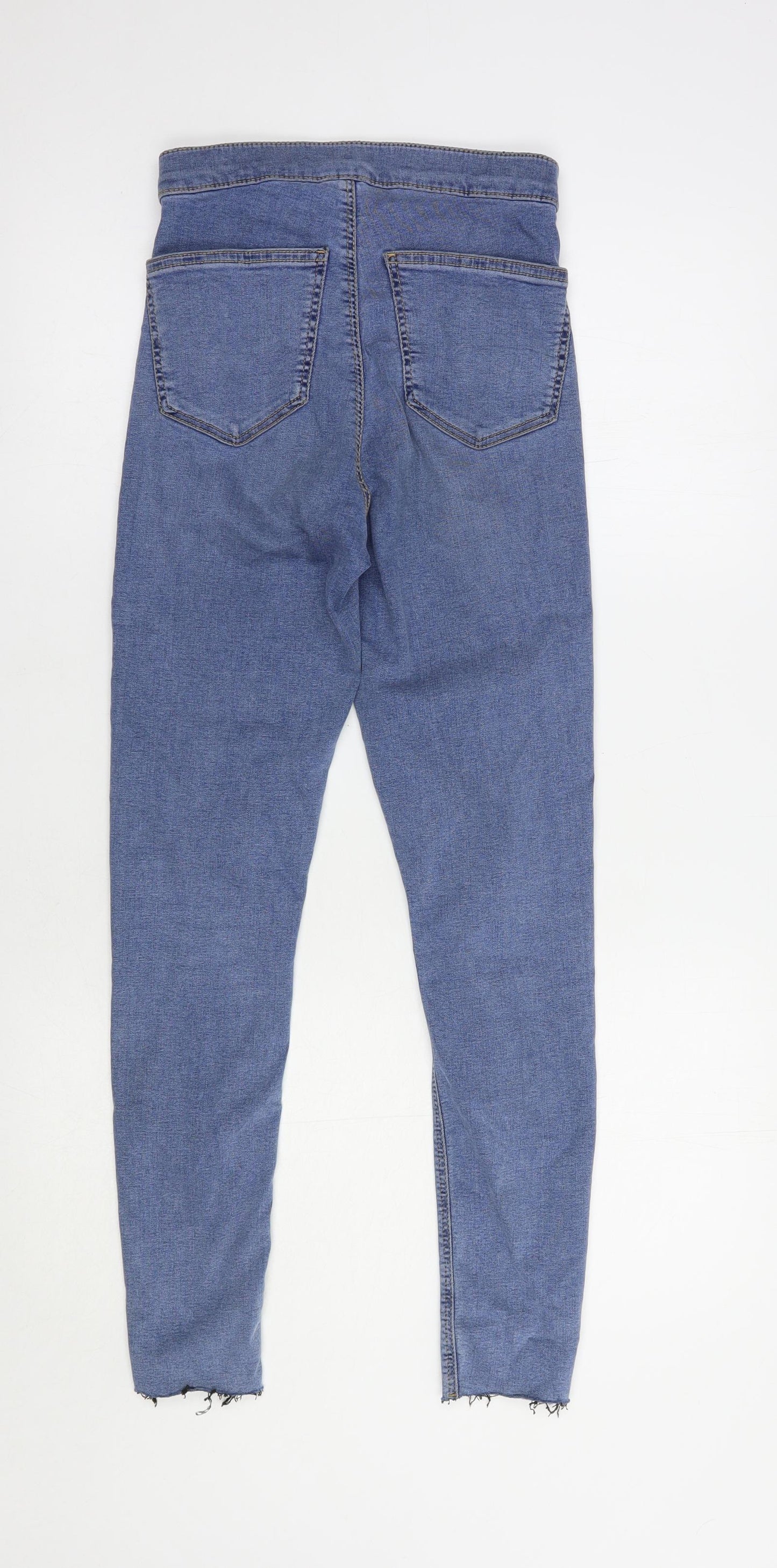 Topshop Womens Blue  Cotton Skinny Jeans Size 25 in L30 in Regular Button