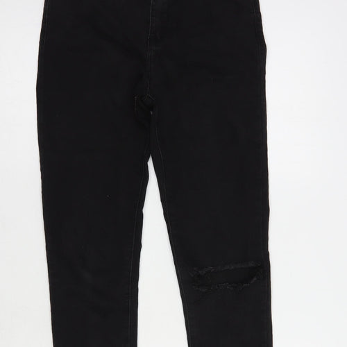 Monokrom Womens Black  Cotton Skinny Jeans Size 6 L25 in Regular Button