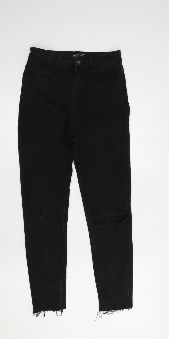 Monokrom Womens Black Cotton Skinny Jeans Size 6 L25 in Regular Button