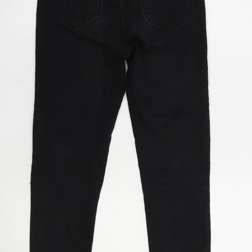 Monokrom Womens Black  Cotton Skinny Jeans Size 6 L25 in Regular Button