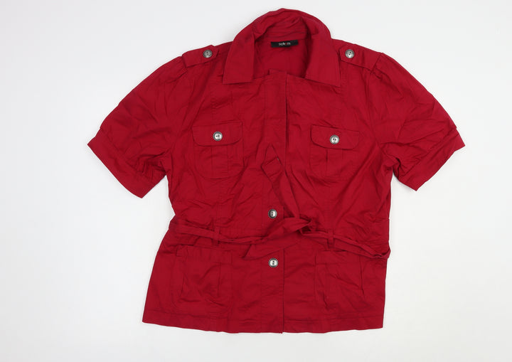Style & Co. Womens Red Jacket Size L Button