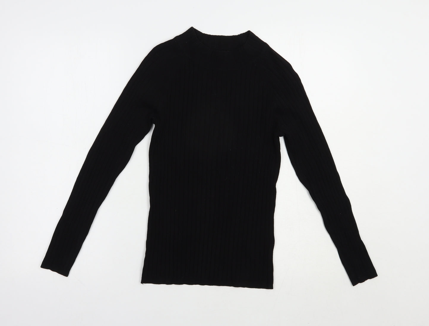 H&M Womens Black Mock Neck  Acrylic Pullover Jumper Size S