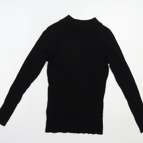 H&M Womens Black Mock Neck  Acrylic Pullover Jumper Size S