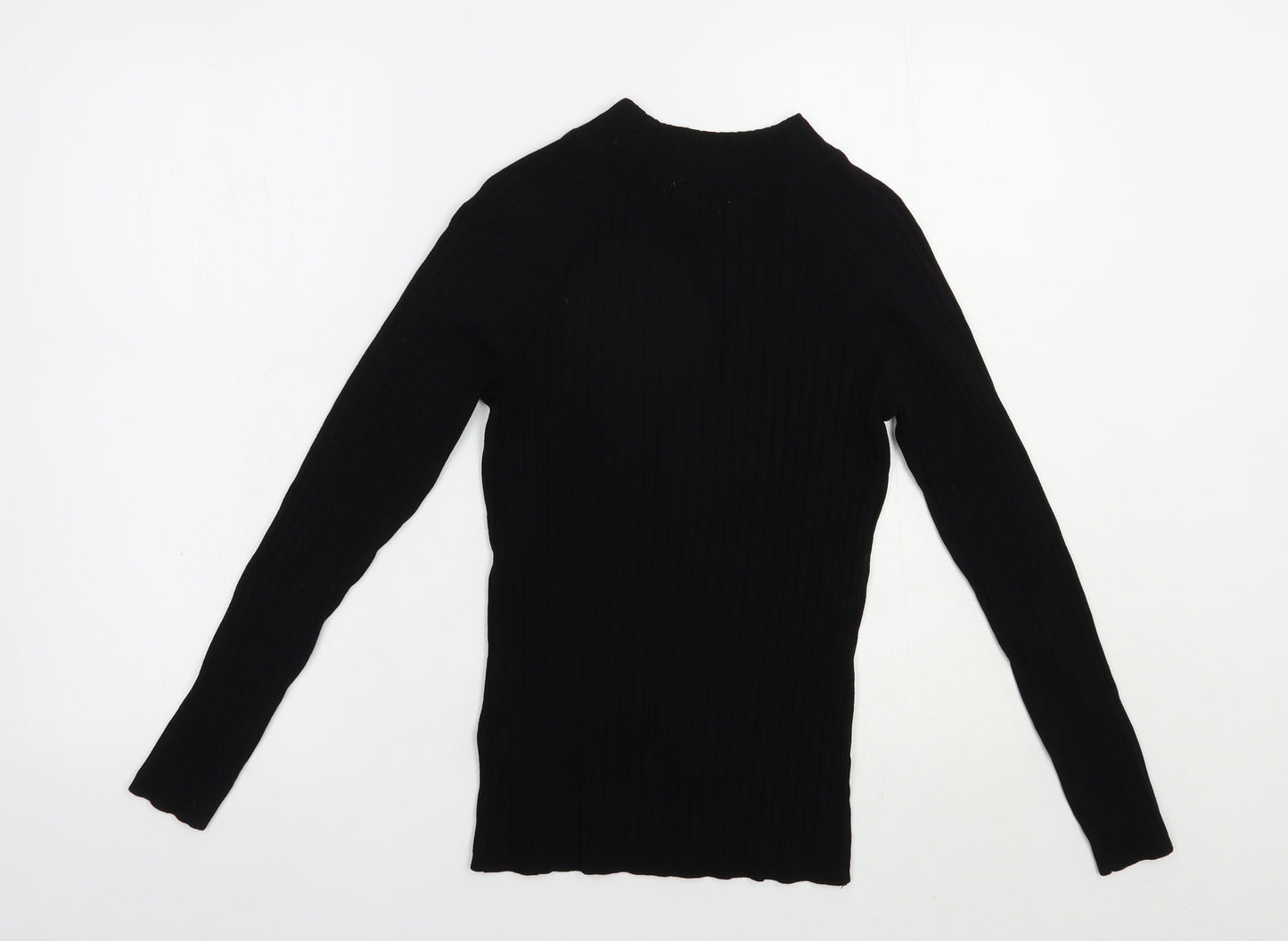 H&M Womens Black Mock Neck  Acrylic Pullover Jumper Size S