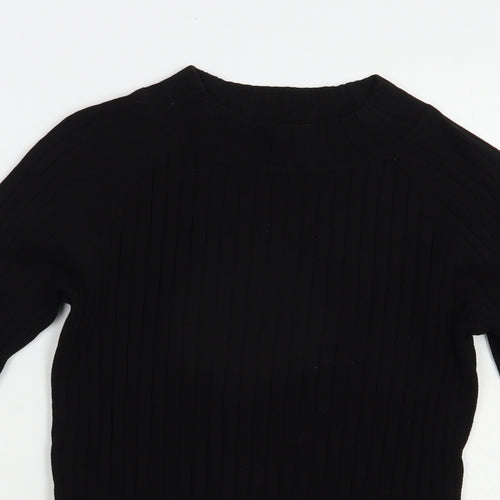 H&M Womens Black Mock Neck  Acrylic Pullover Jumper Size S