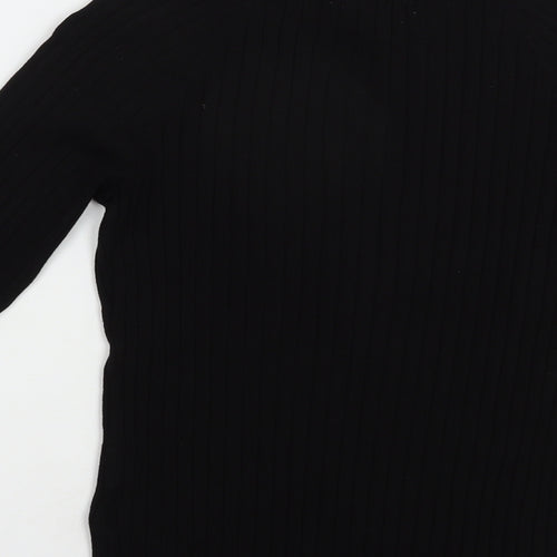 H&M Womens Black Mock Neck  Acrylic Pullover Jumper Size S