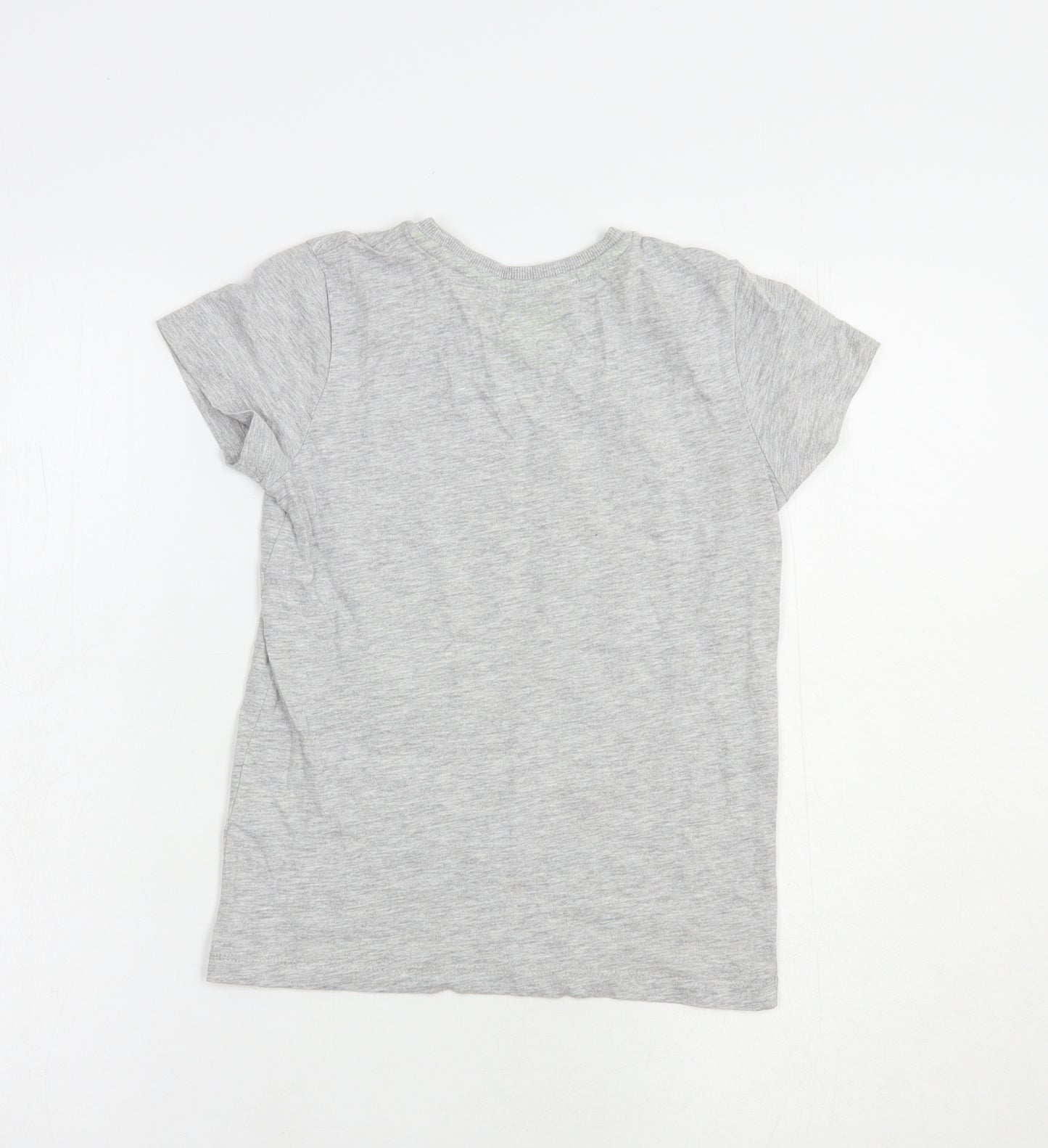 Matalan Boys Grey  Cotton Pullover T-Shirt Size 7 Years Crew Neck Pullover - Football