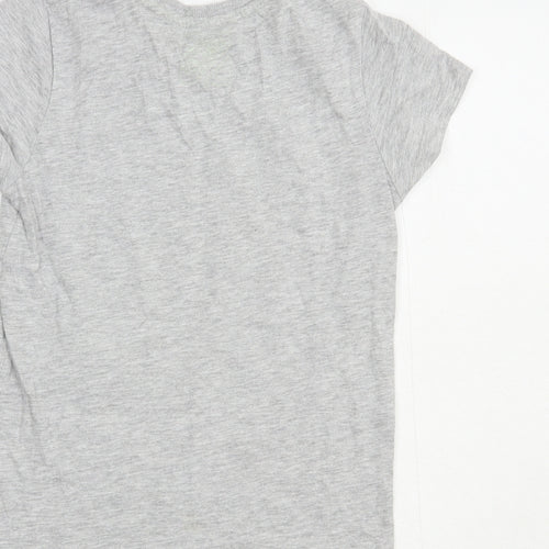 Matalan Boys Grey  Cotton Pullover T-Shirt Size 7 Years Crew Neck Pullover - Football