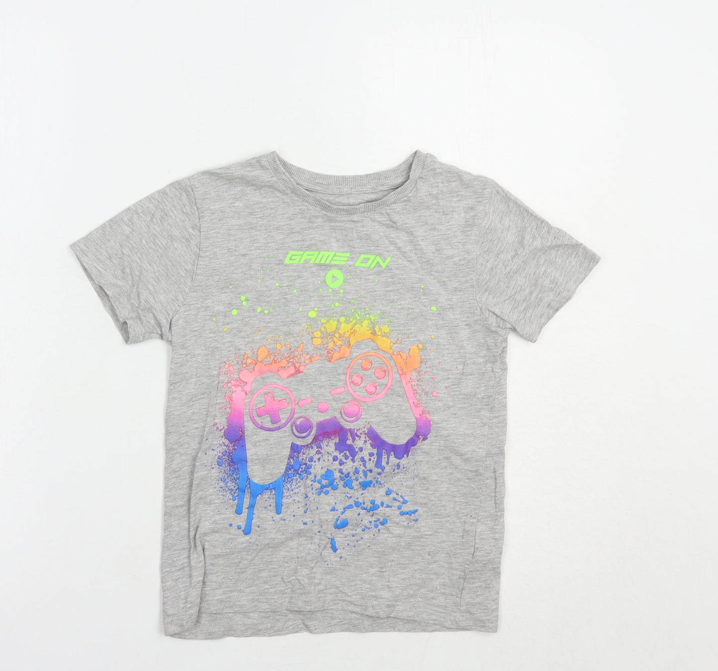 NEXT Boys Grey  Cotton Pullover T-Shirt Size 6 Years Crew Neck Pullover - Game On