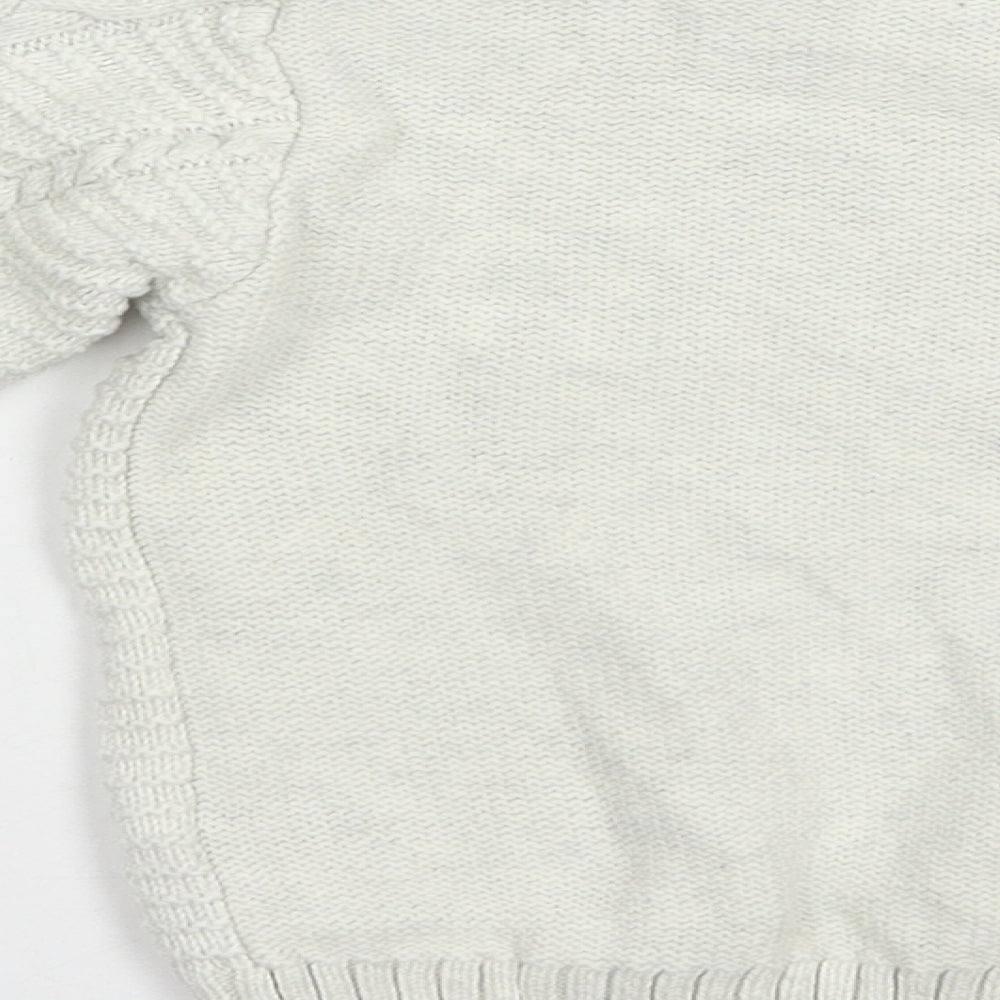 NEXT Baby White  Cotton Pullover Jumper Size 12-18 Months  Button