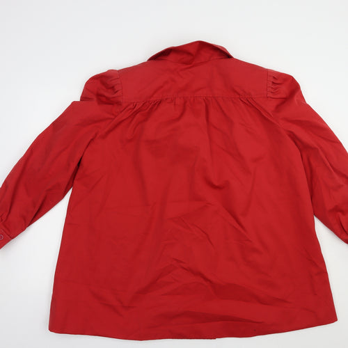 Aquascutum Womens Red   Pea Coat Coat Size L  Button