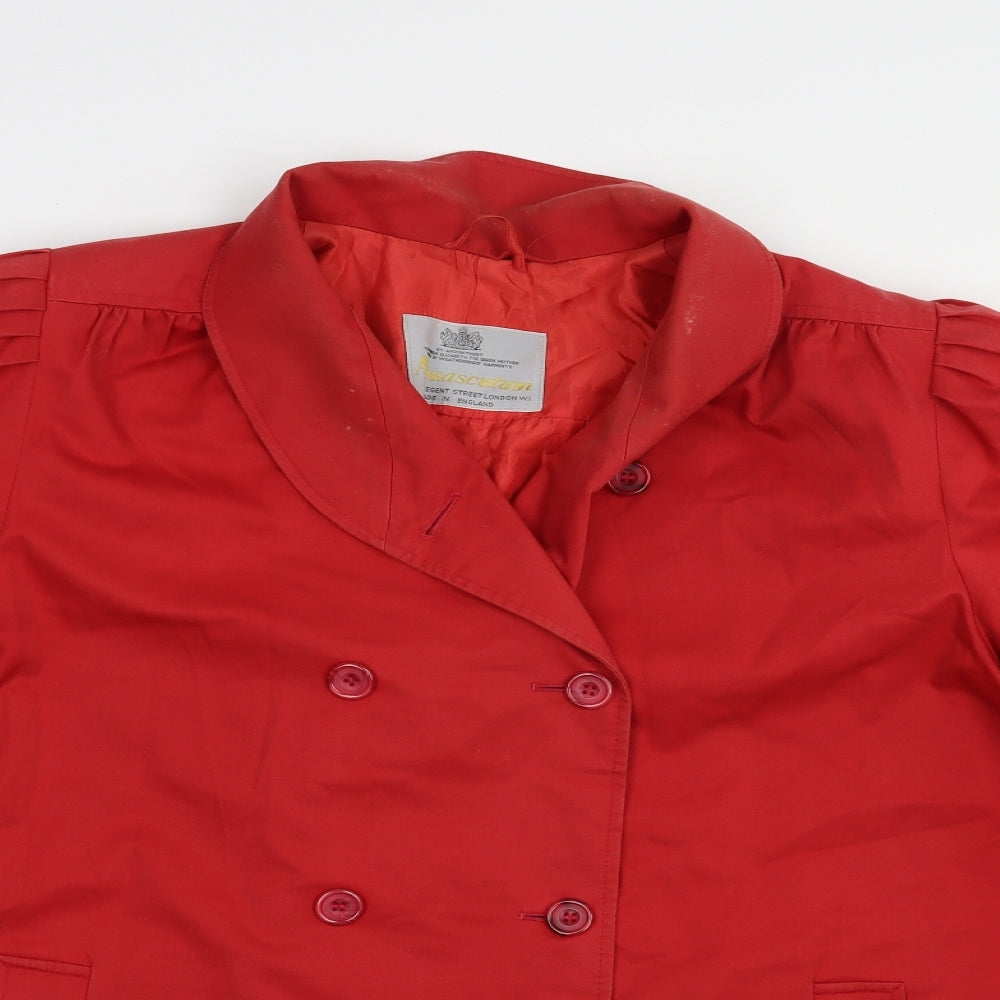 Aquascutum Womens Red   Pea Coat Coat Size L  Button