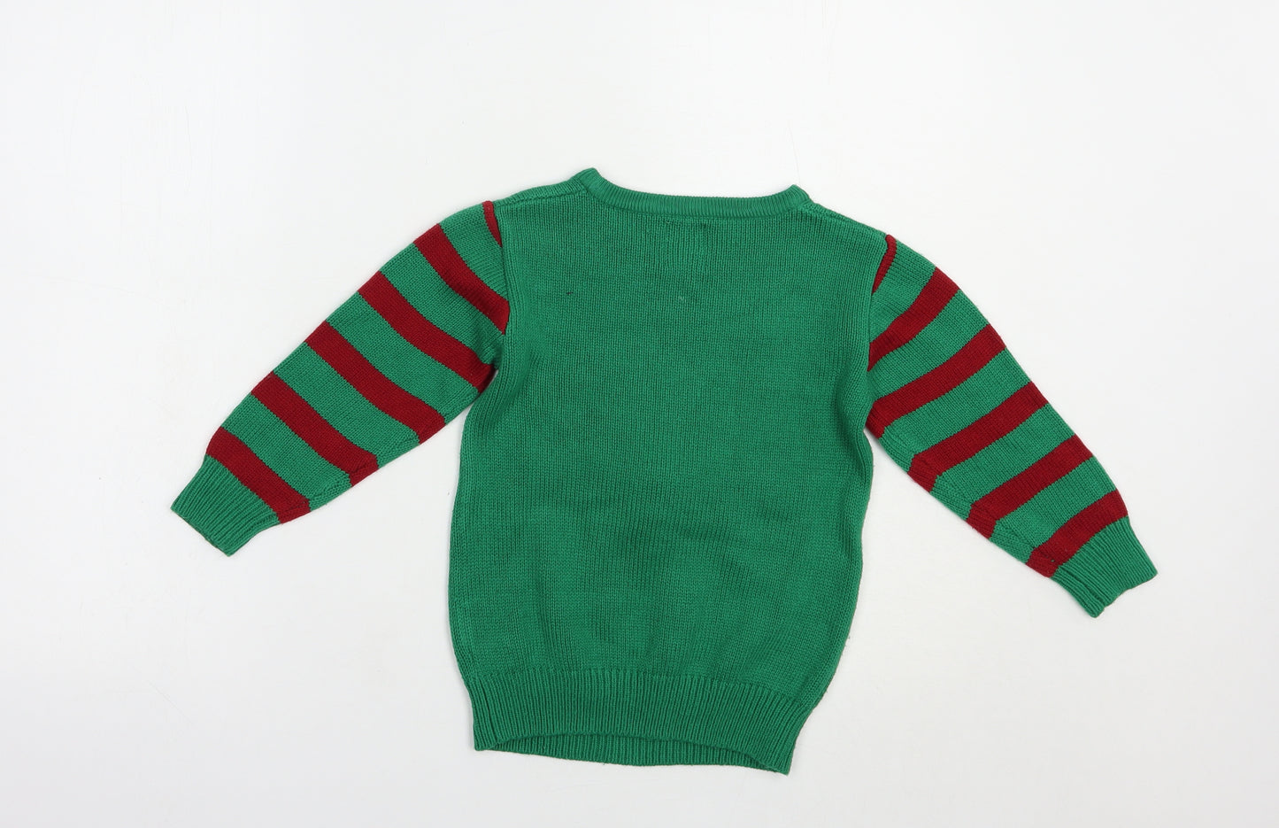 George Girls Green Crew Neck  Acrylic Pullover Jumper Size 4-5 Years  Pullover - Santa Claus