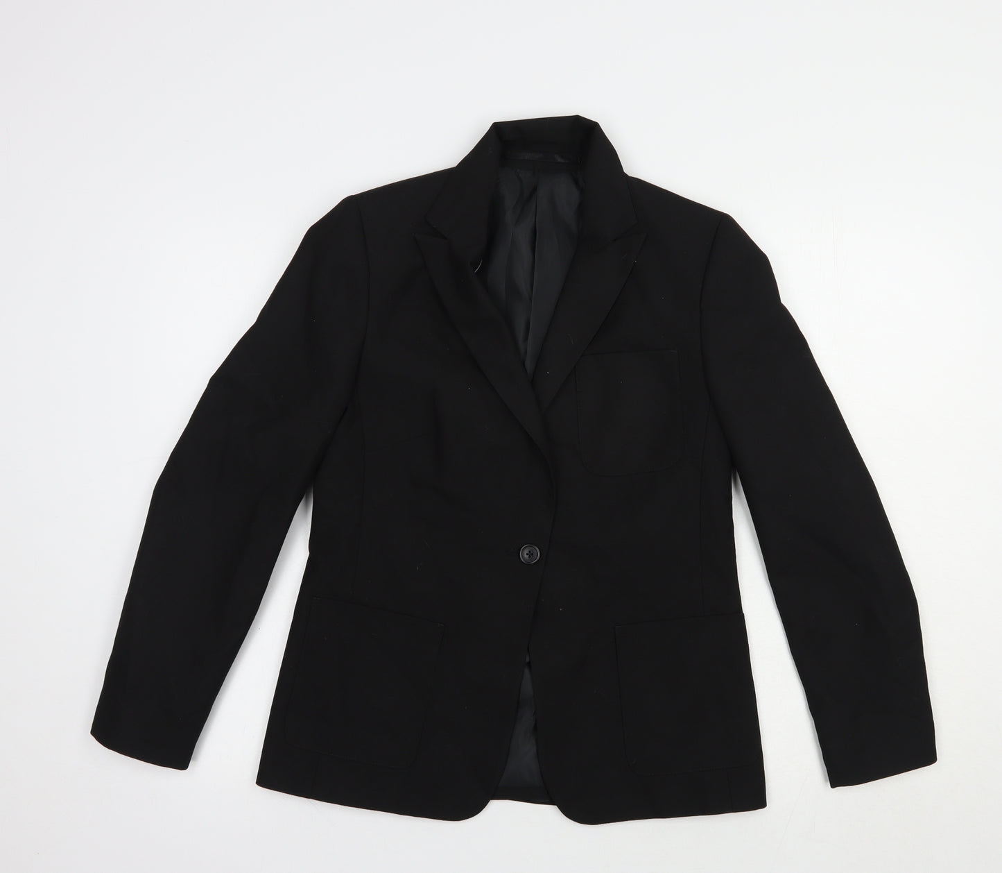 Marks and Spencer Boys Black   Jacket Blazer Size 13-14 Years  Button